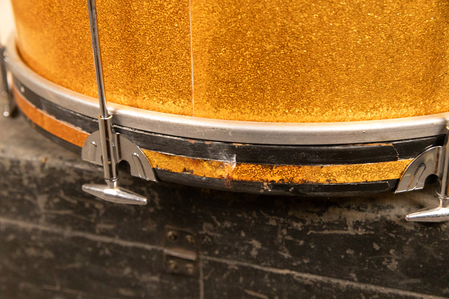 Vintage Camco 14x20 Gold Sparkle Tuxedo Bass Drum