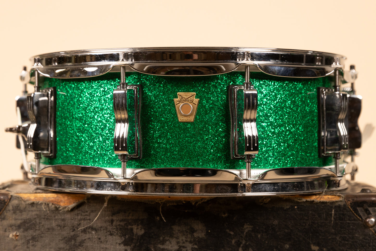 Ludwig Legacy 5x14 Green Sparkle Snare Drum