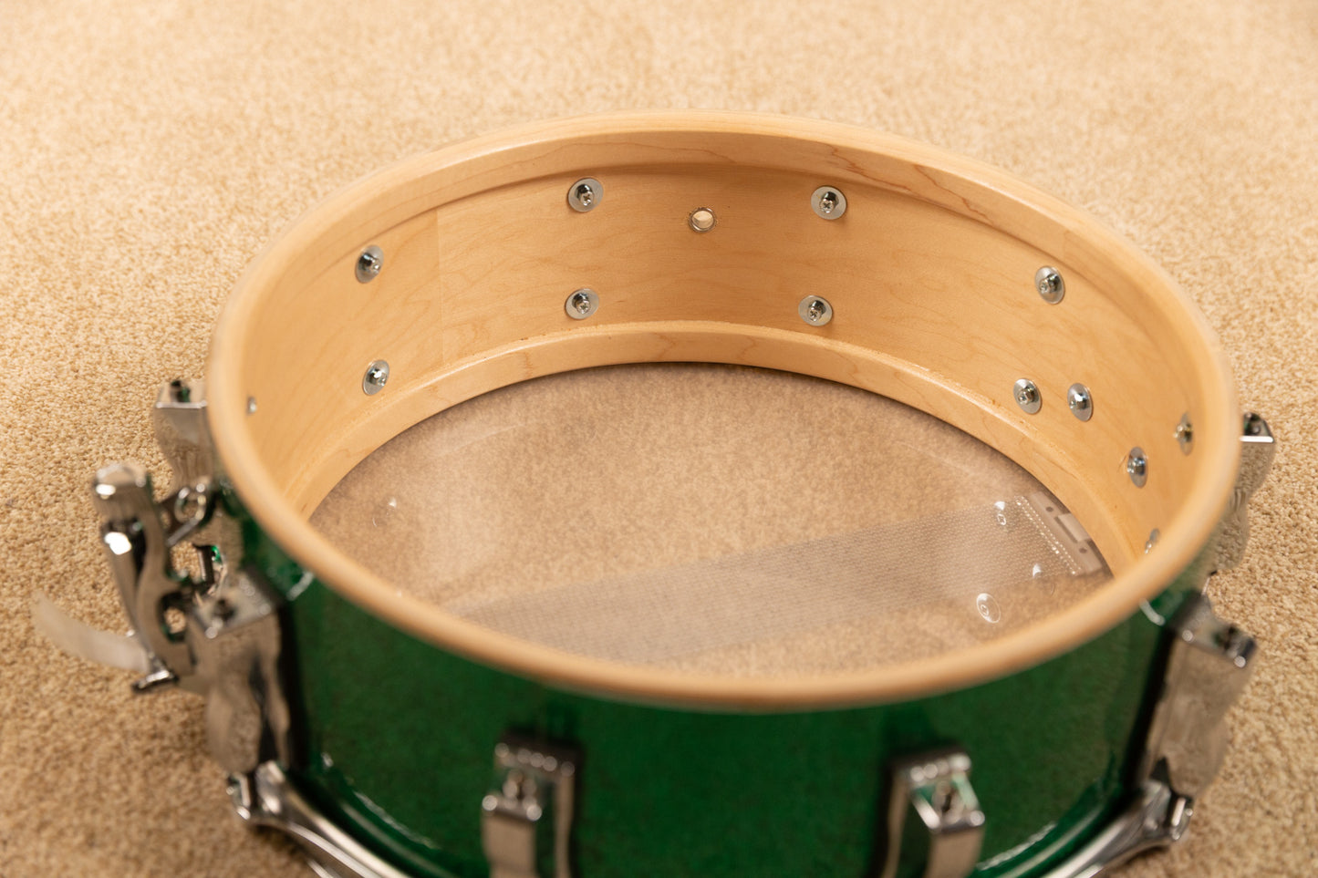 Ludwig Legacy 5x14 Green Sparkle Snare Drum