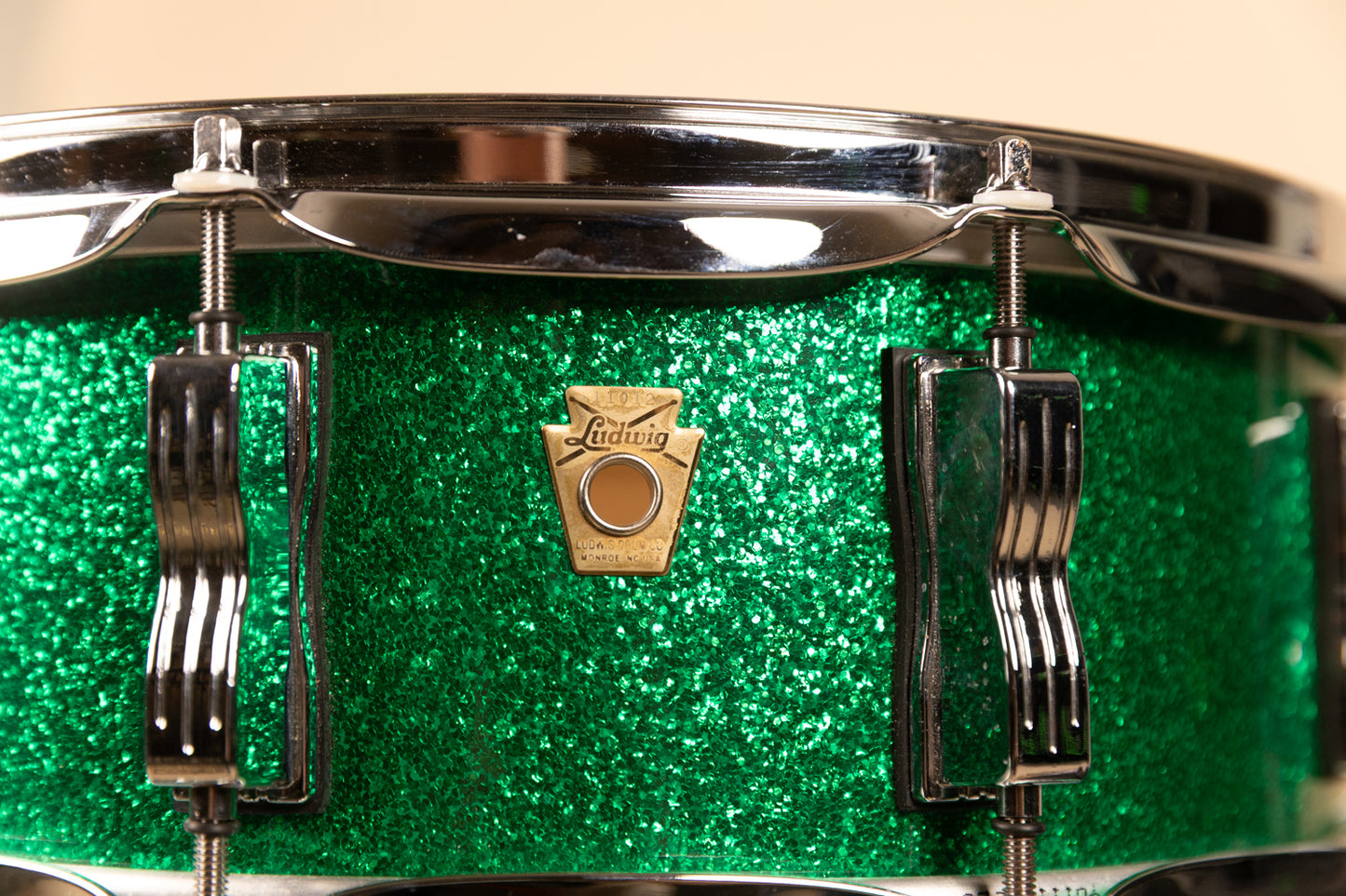 Ludwig Legacy 5x14 Green Sparkle Snare Drum