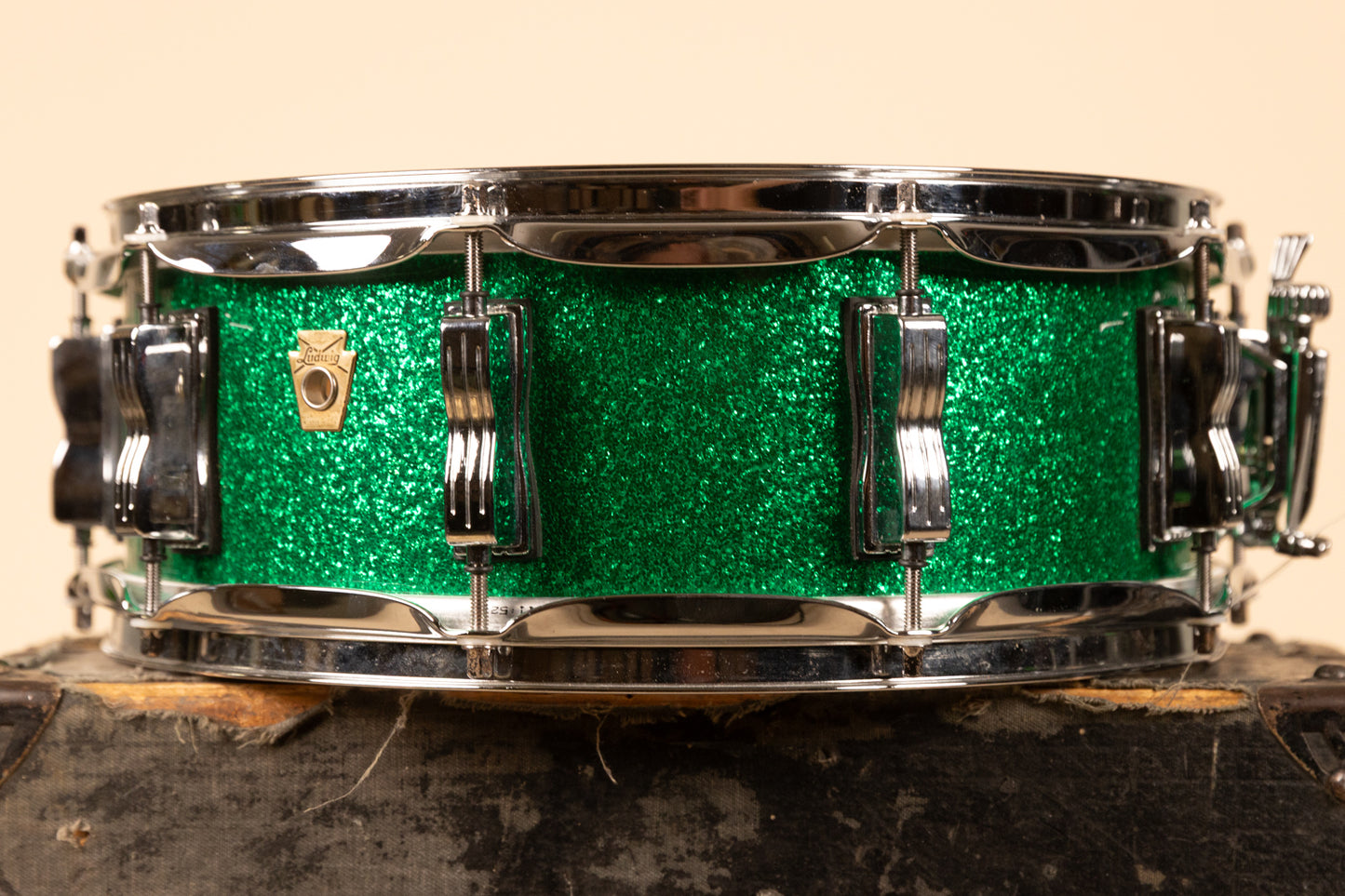 Ludwig Legacy 5x14 Green Sparkle Snare Drum