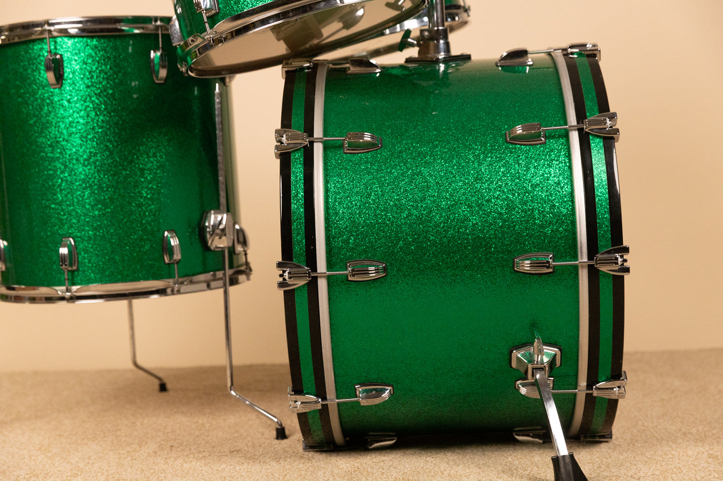 Ludwig Classic Maple Green Sparkle Drum Set