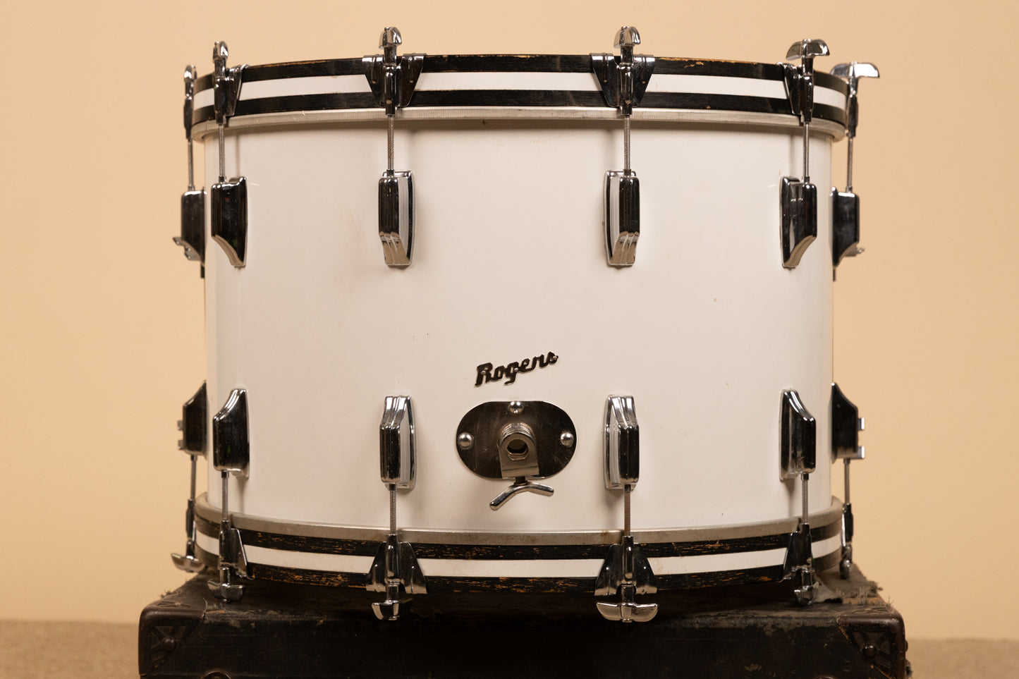1970s Rogers 14x22 New England White Bass Drum