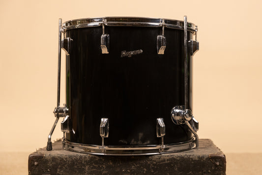 1970s Rogers 16x18 Jet Black Pearl Floor Tom