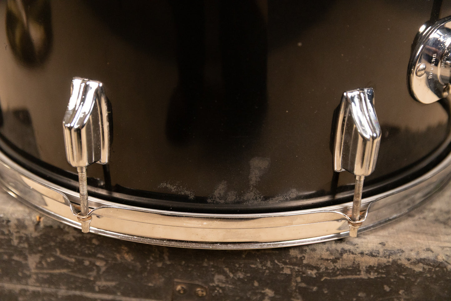 1970s Rogers 16x18 Jet Black Pearl Floor Tom