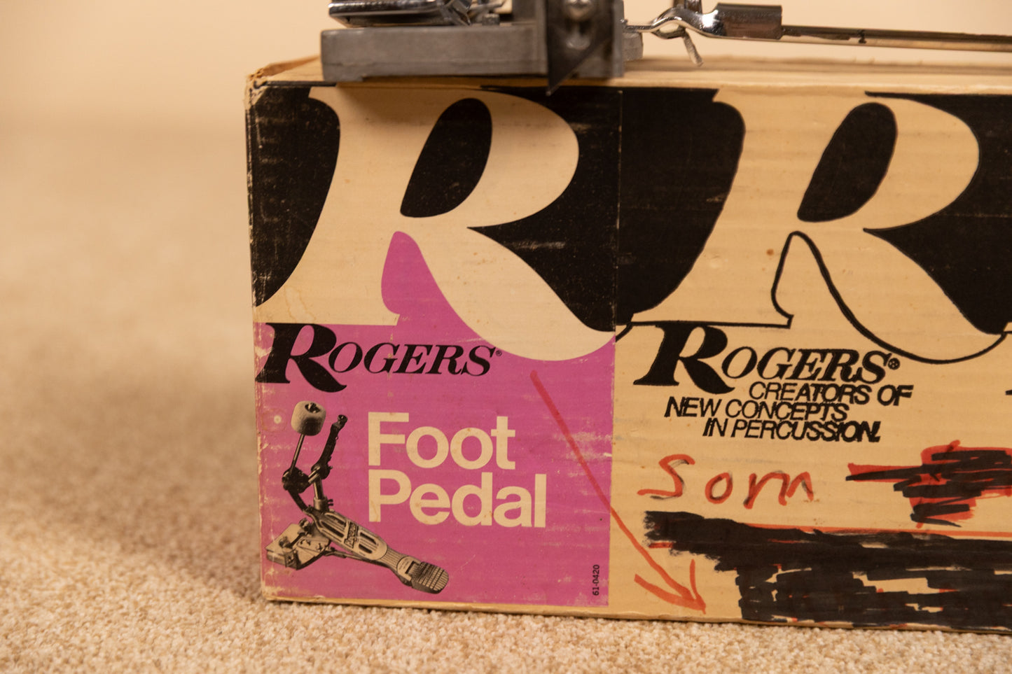 Vintage Rogers Swiv-O-Matic #396 Hinged Heel Bass Drum Pedal with Box