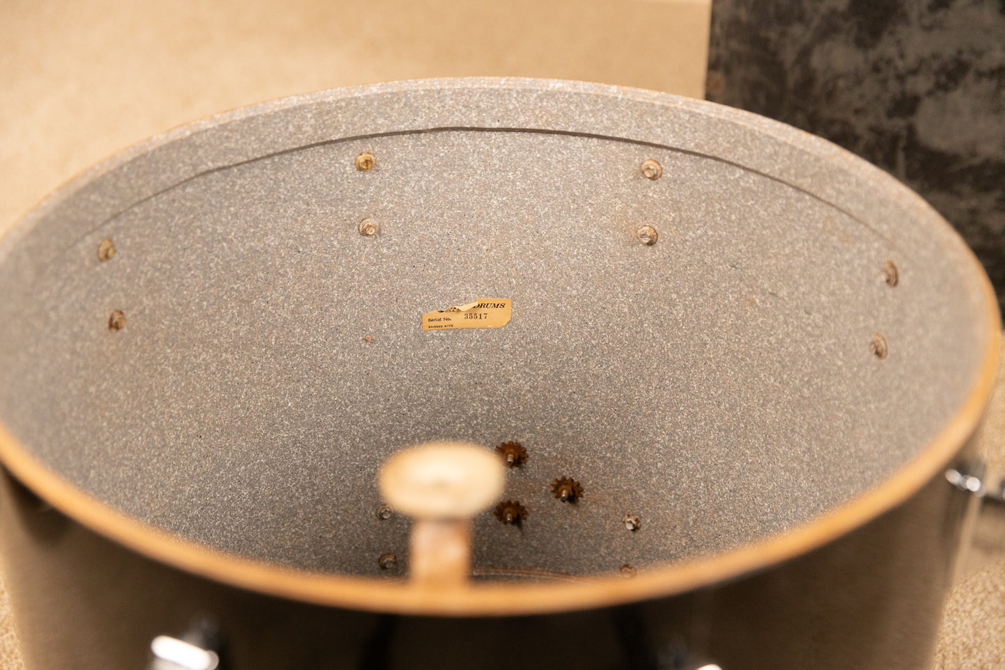1970s Rogers 16x18 Jet Black Pearl Floor Tom