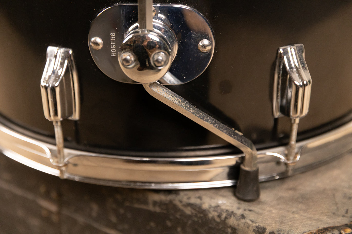 1970s Rogers 16x18 Jet Black Pearl Floor Tom