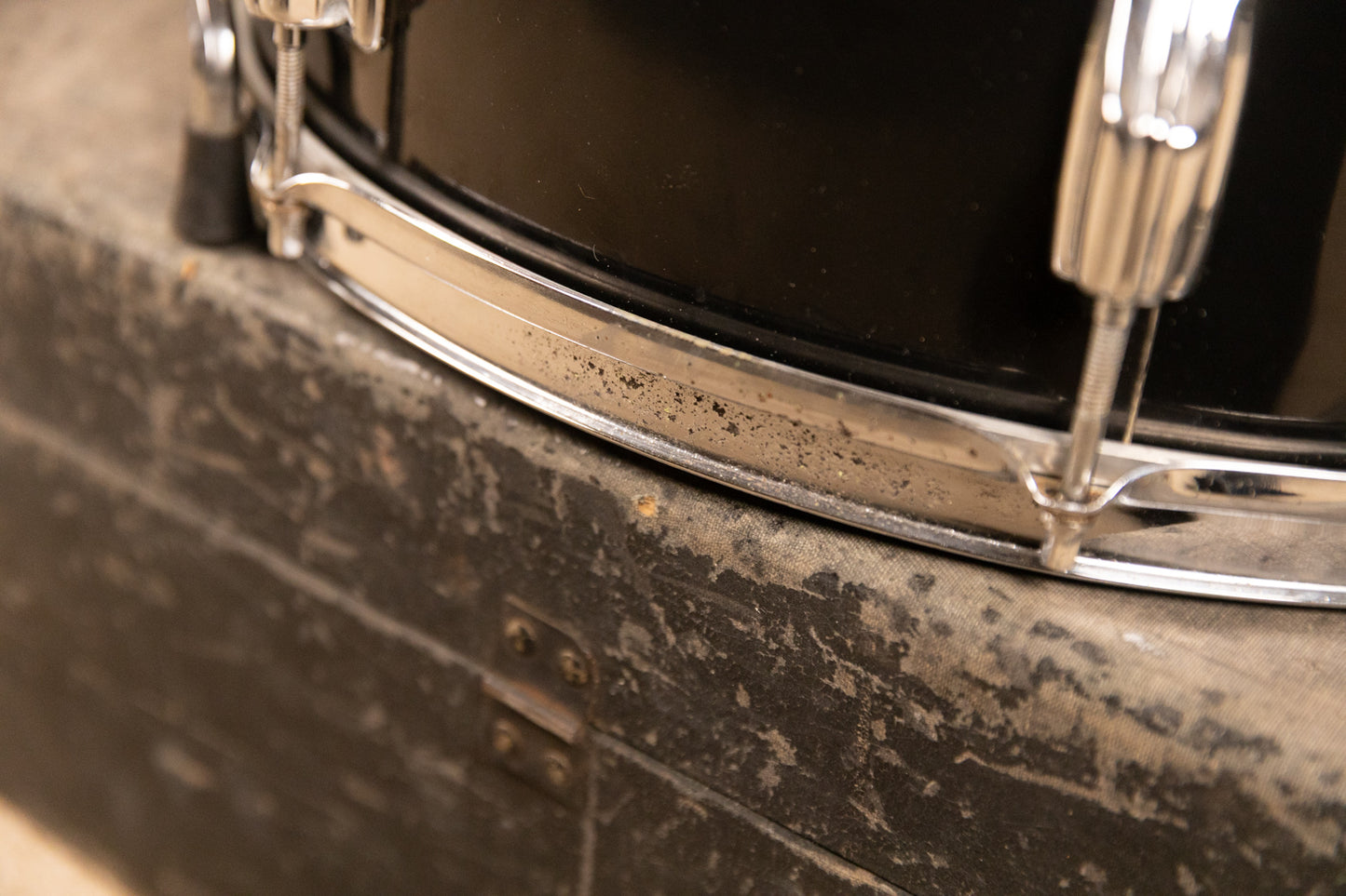 1970s Rogers 16x18 Jet Black Pearl Floor Tom