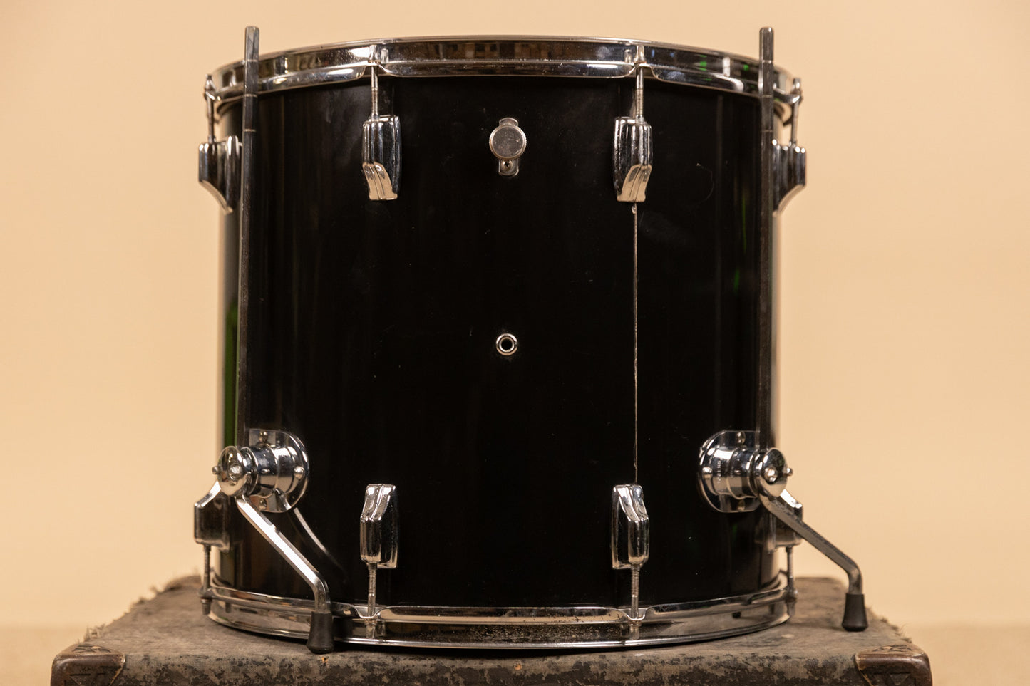 1970s Rogers 16x18 Jet Black Pearl Floor Tom