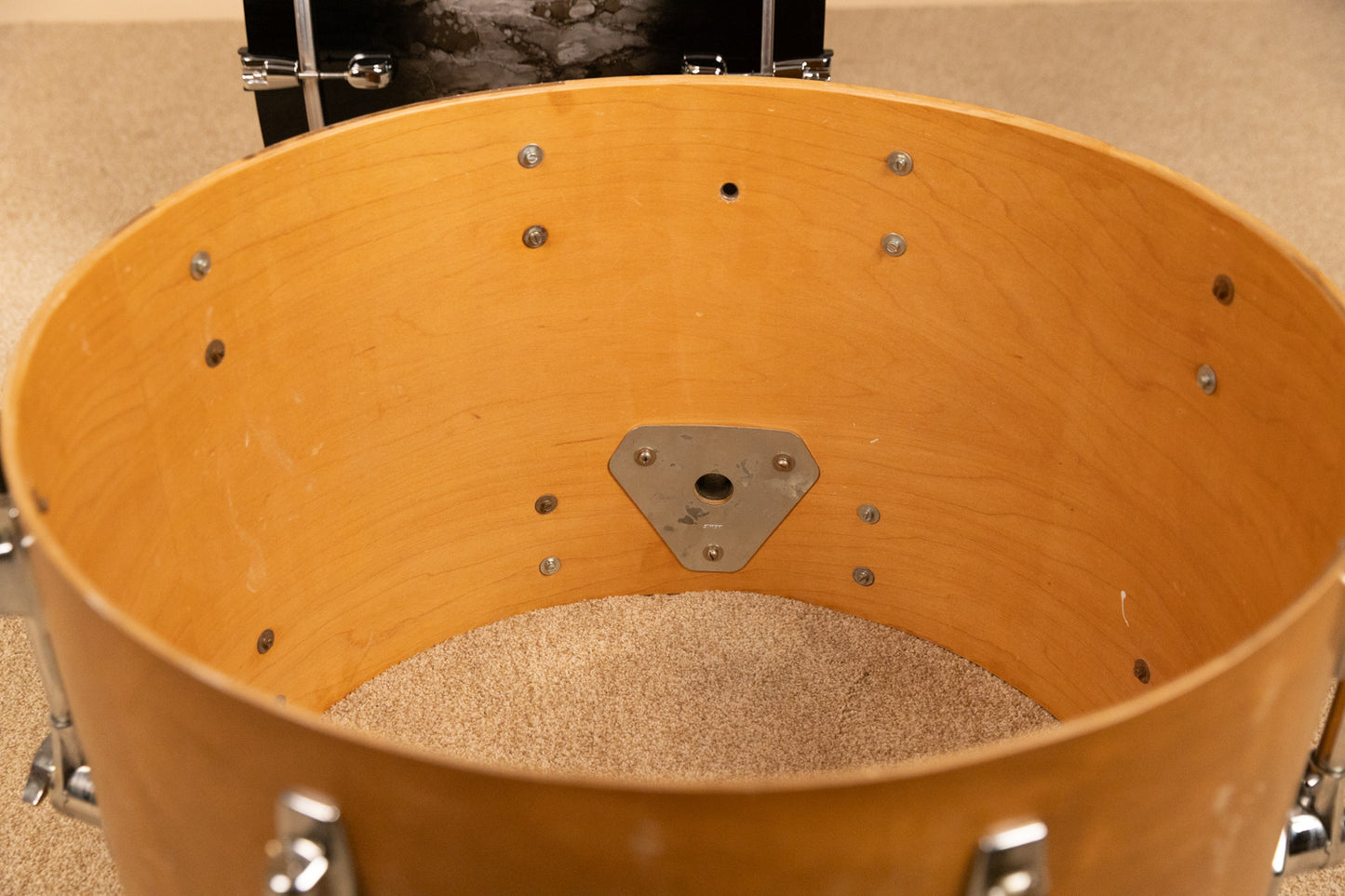 1989 Ludwig Rocker II Natural Maple Drum Set 16x24 11x12 and 16x16