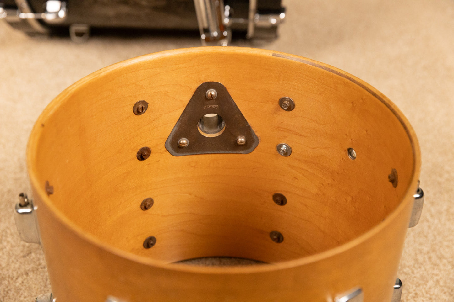 1989 Ludwig Rocker II Natural Maple Drum Set 16x24 11x12 and 16x16