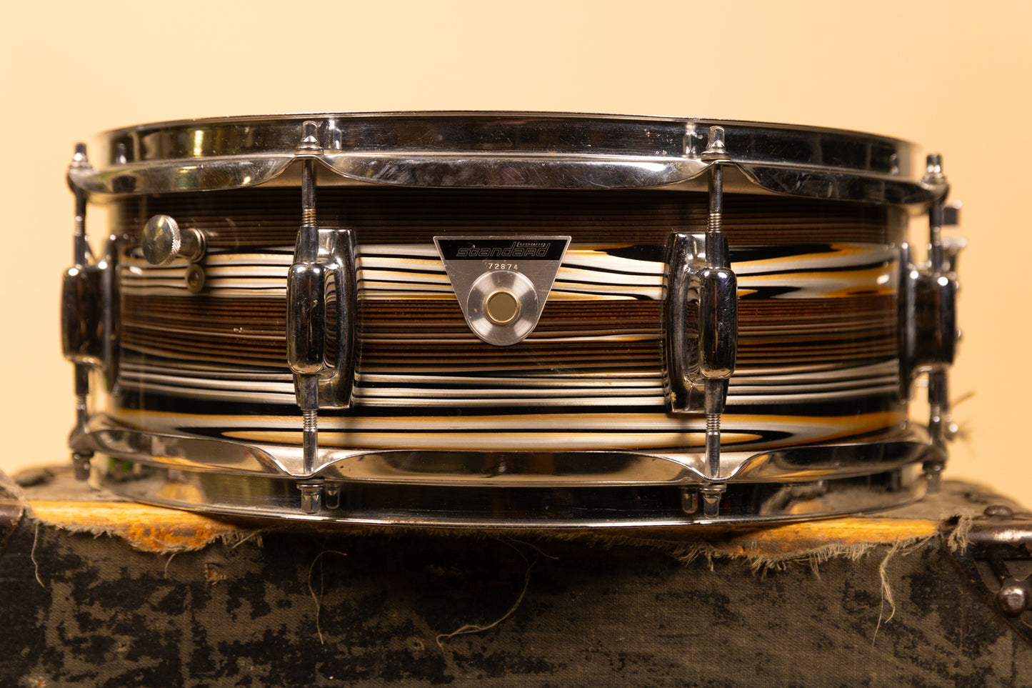 1970s Ludwig 5x14 Standard Gold Strata Snare Drum