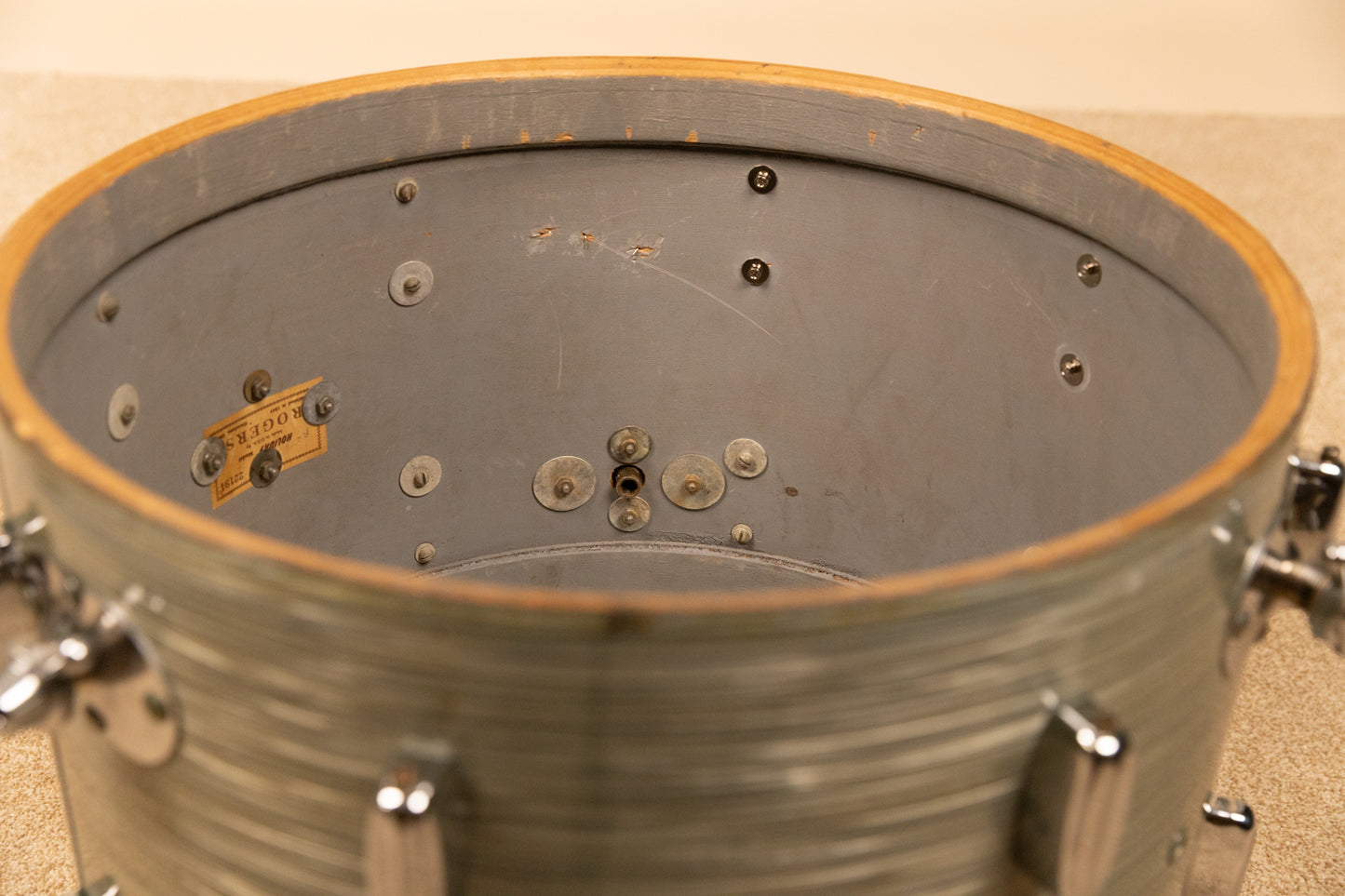 1960s Rogers 14x20 Sky Blue Ripple Pearl Bass Drum