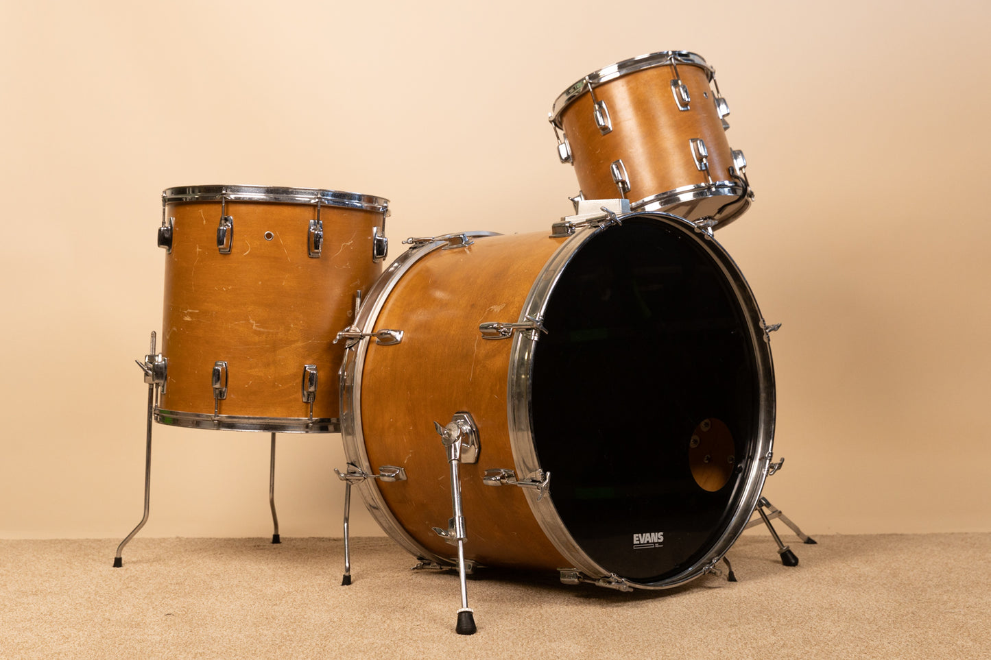 1989 Ludwig Rocker II Natural Maple Drum Set 16x24 11x12 and 16x16