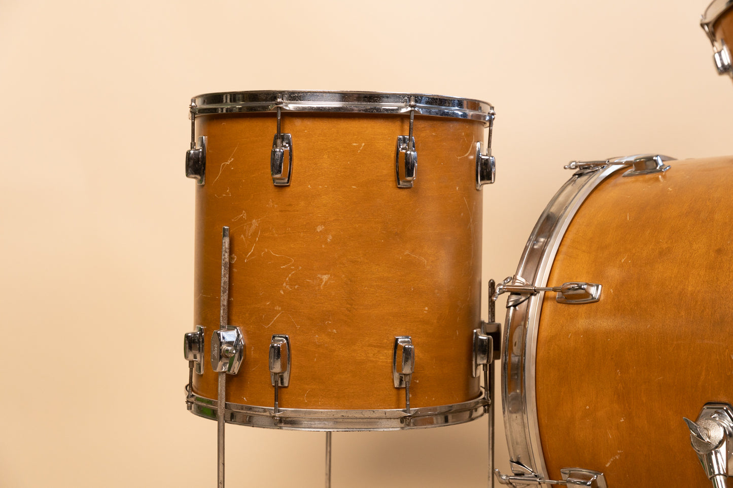 1989 Ludwig Rocker II Natural Maple Drum Set 16x24 11x12 and 16x16