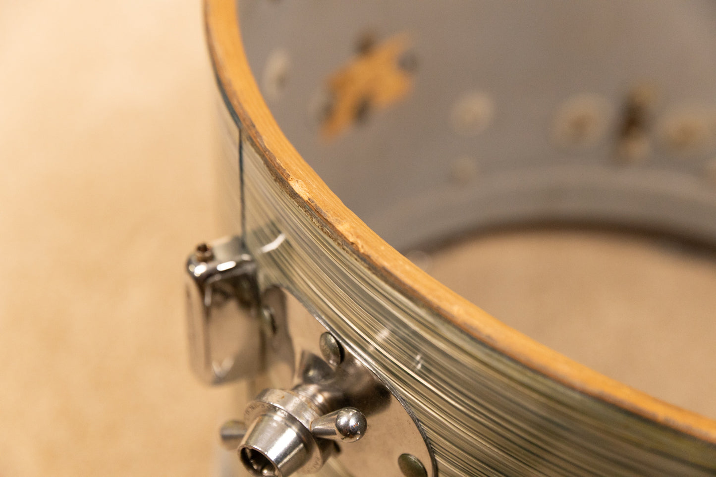 1960s Rogers 14x20 Sky Blue Ripple Pearl Bass Drum