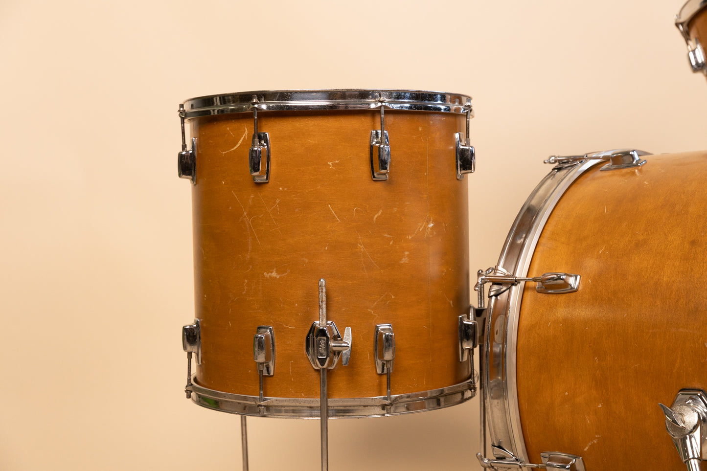 1989 Ludwig Rocker II Natural Maple Drum Set 16x24 11x12 and 16x16