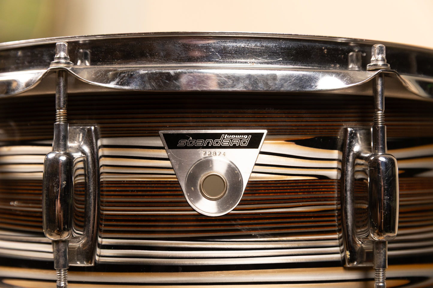 1970s Ludwig 5x14 Standard Gold Strata Snare Drum