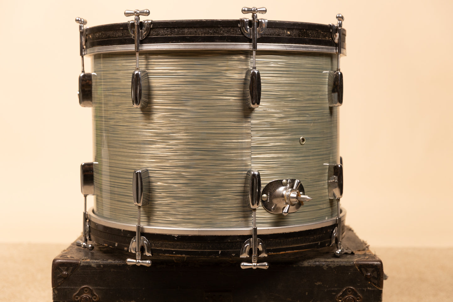 1960s Rogers 14x20 Sky Blue Ripple Pearl Bass Drum