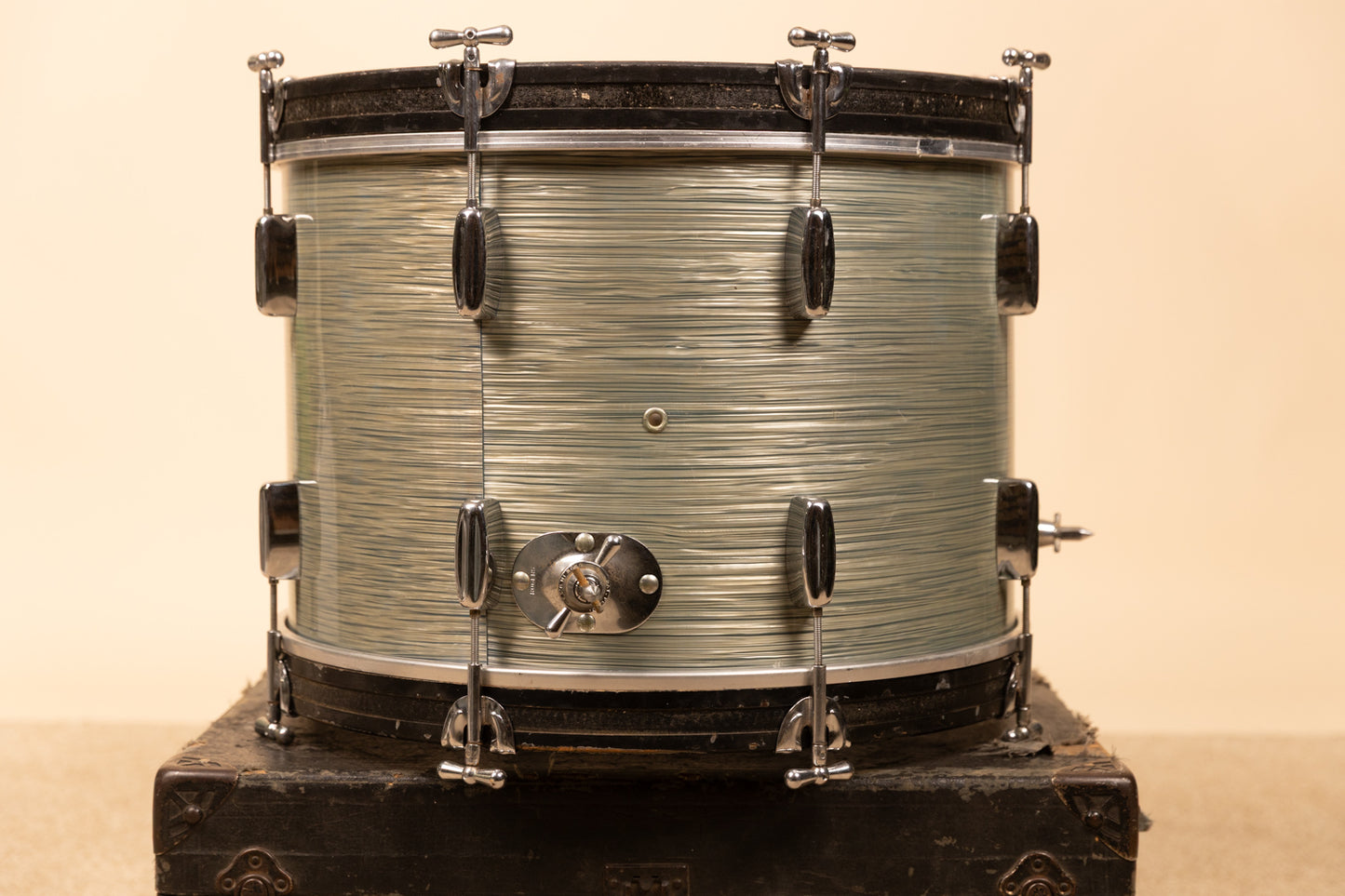 1960s Rogers 14x20 Sky Blue Ripple Pearl Bass Drum
