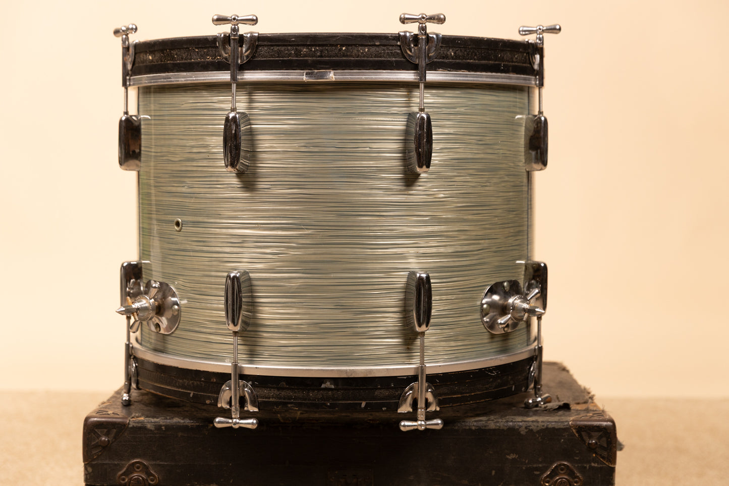 1960s Rogers 14x20 Sky Blue Ripple Pearl Bass Drum