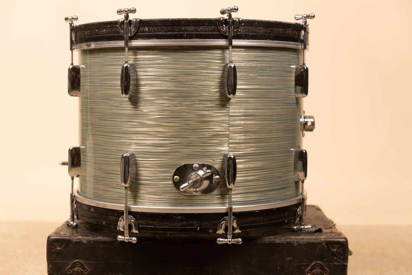 1960s Rogers 14x20 Sky Blue Ripple Pearl Bass Drum