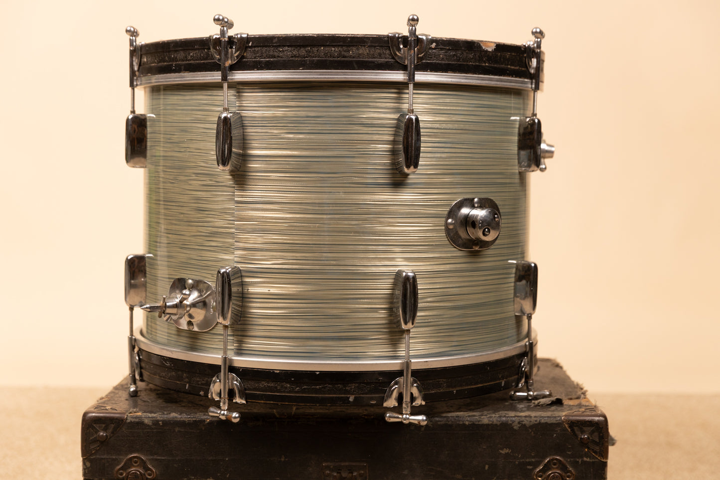 1960s Rogers 14x20 Sky Blue Ripple Pearl Bass Drum
