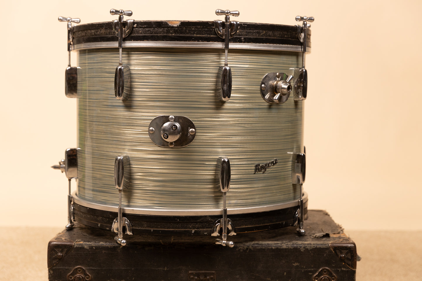 1960s Rogers 14x20 Sky Blue Ripple Pearl Bass Drum