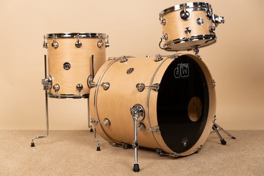 DW Performance Natural Satin Oil 16x20 8x12 and 14x14 Drum Set