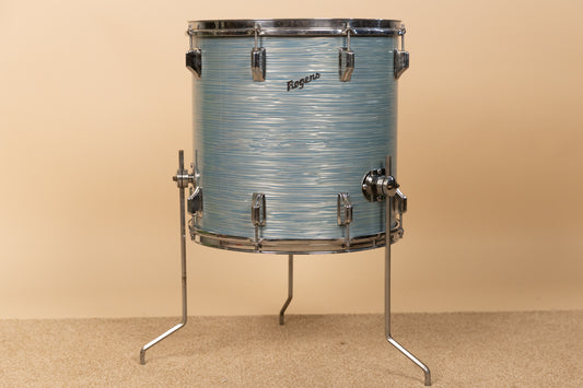 1960s Rogers 16x16 Sky Blue Ripple Floor Tom