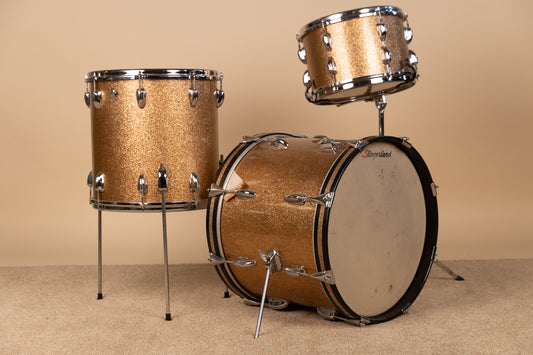 1965 Slingerland Champagne Sparkle 14x18 8x12 and 14x14 Drum Set