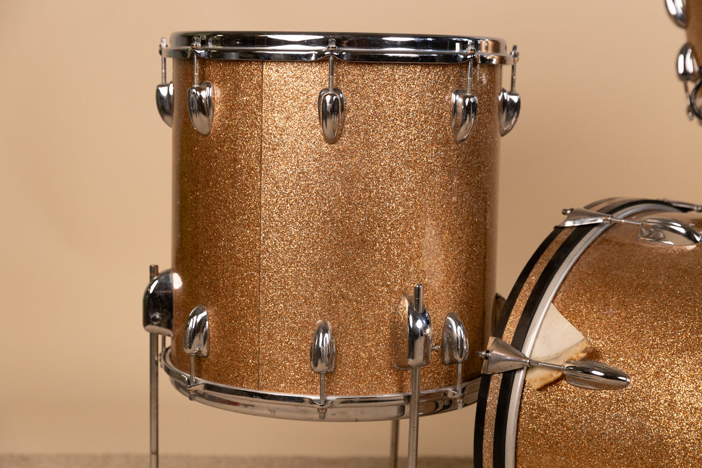 1965 Slingerland Champagne Sparkle 14x18 8x12 and 14x14 Drum Set