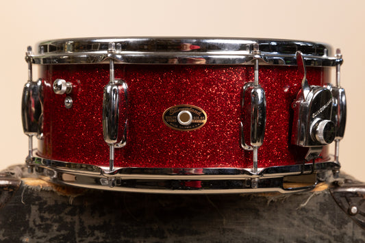 1960s Slingerland 5x14 Sparkling Red Pearl Snare Drum