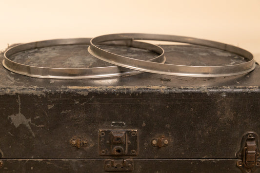 1960s Slingerland Nickel 14" Single Flange Hoops (Pair)