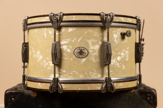 1938 Ludwig & Ludwig 7x14 Standard Swing Avalon Pearl Snare Drum