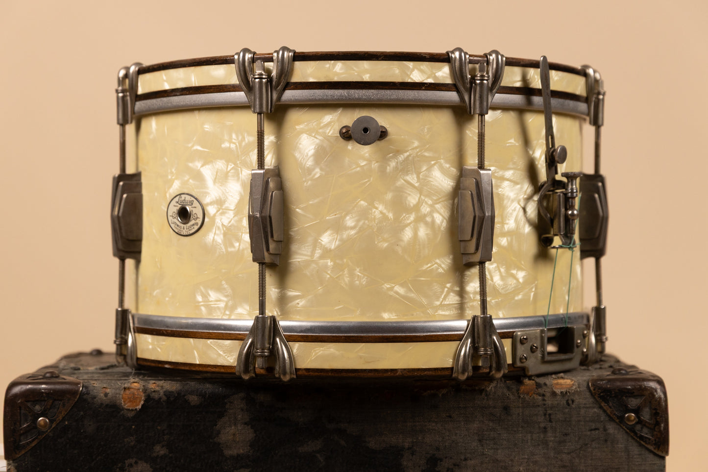 1938 Ludwig & Ludwig 7x14 Standard Swing Avalon Pearl Snare Drum