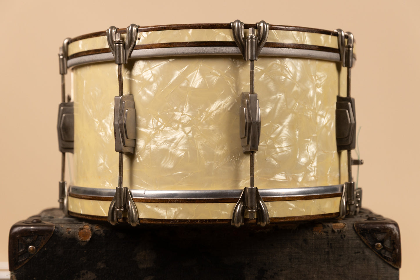 1938 Ludwig & Ludwig 7x14 Standard Swing Avalon Pearl Snare Drum