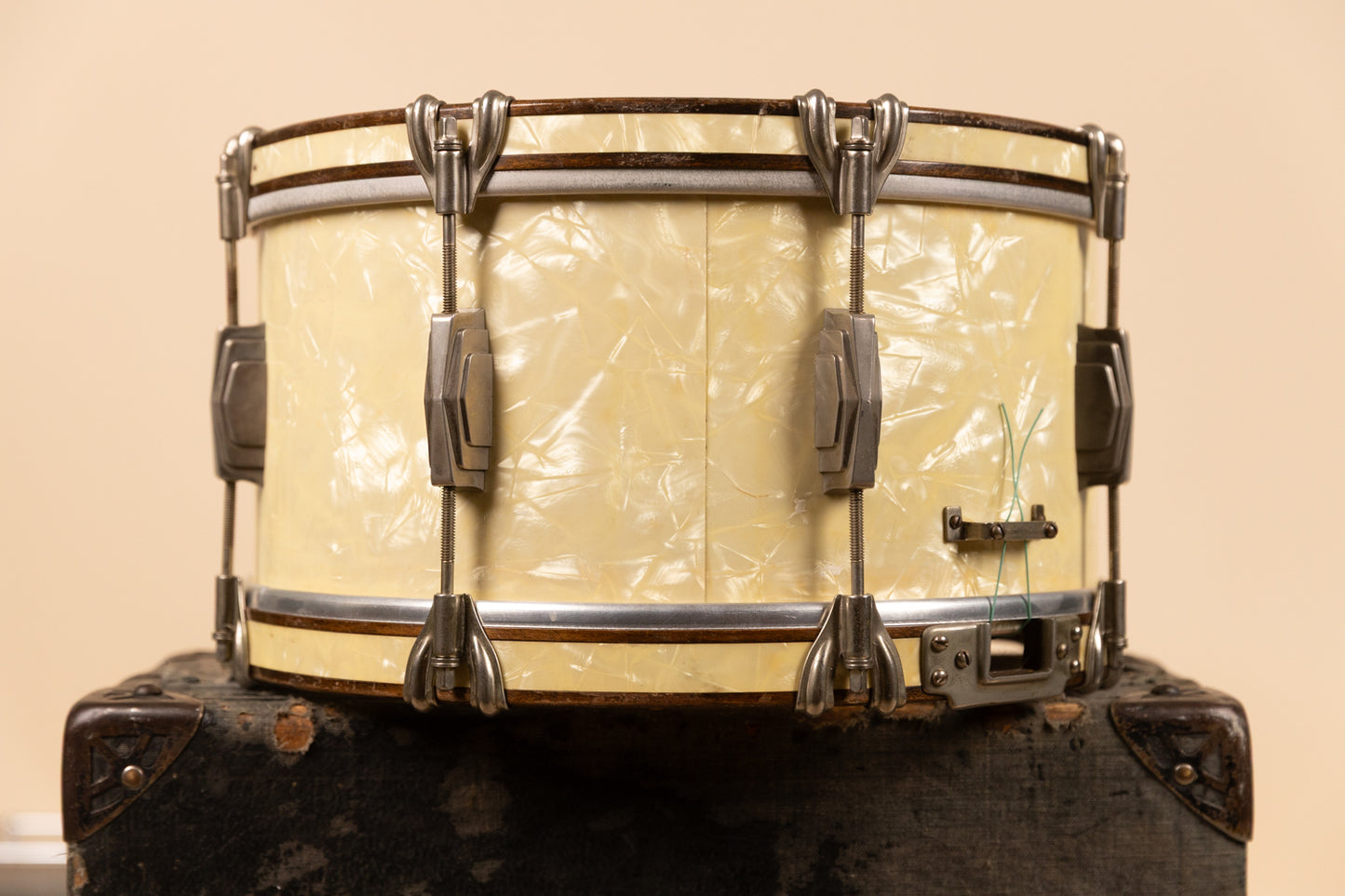 1938 Ludwig & Ludwig 7x14 Standard Swing Avalon Pearl Snare Drum