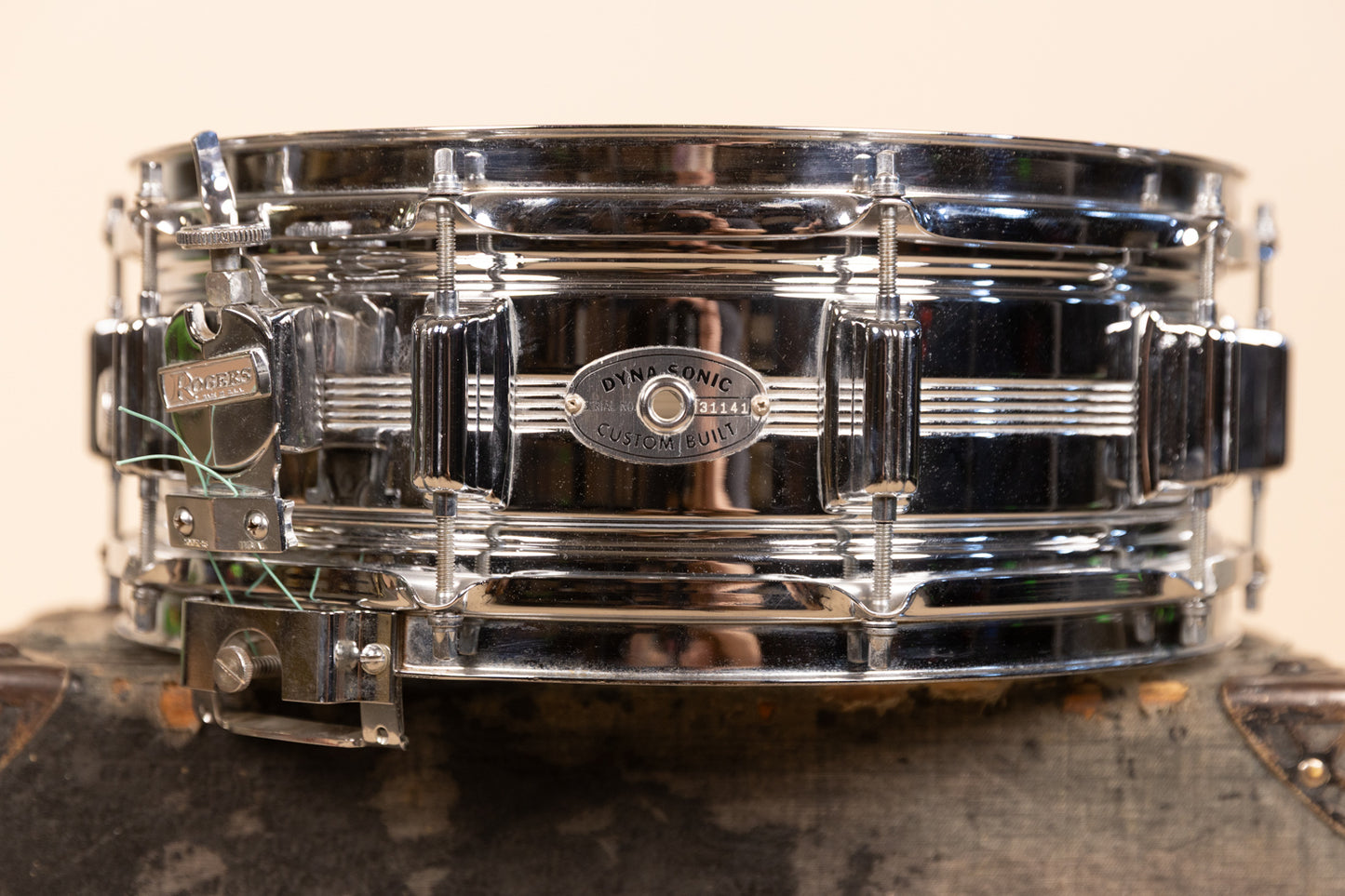 Vintage Rogers 5x14 Metal Dynasonic Snare Drum #31141
