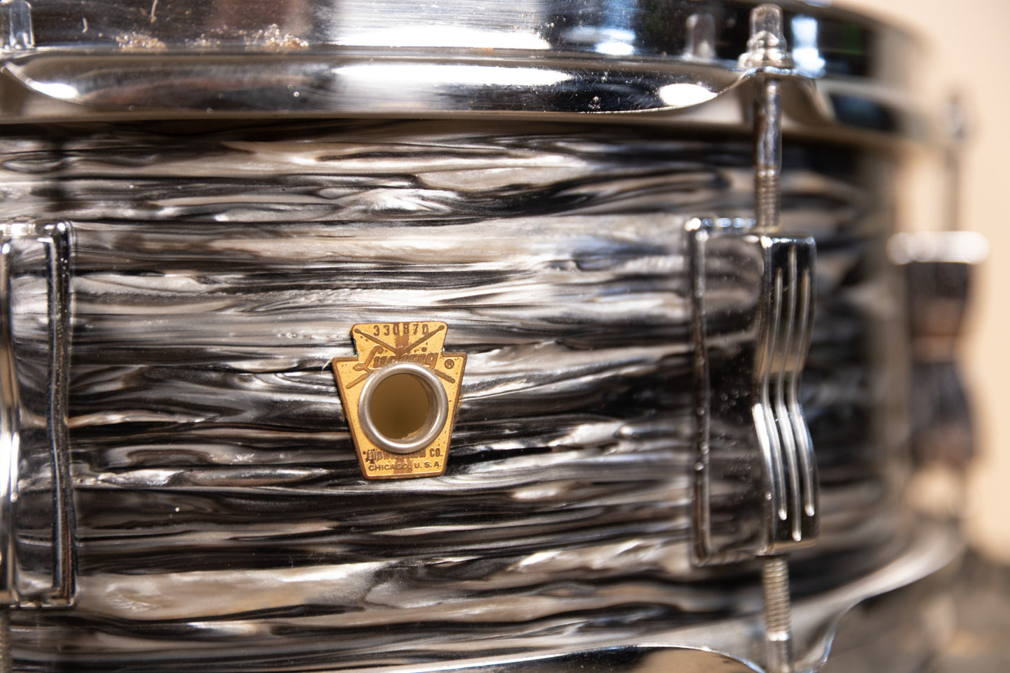 1960s Ludwig 5x14 Oyster Black Pearl Jazz Festival