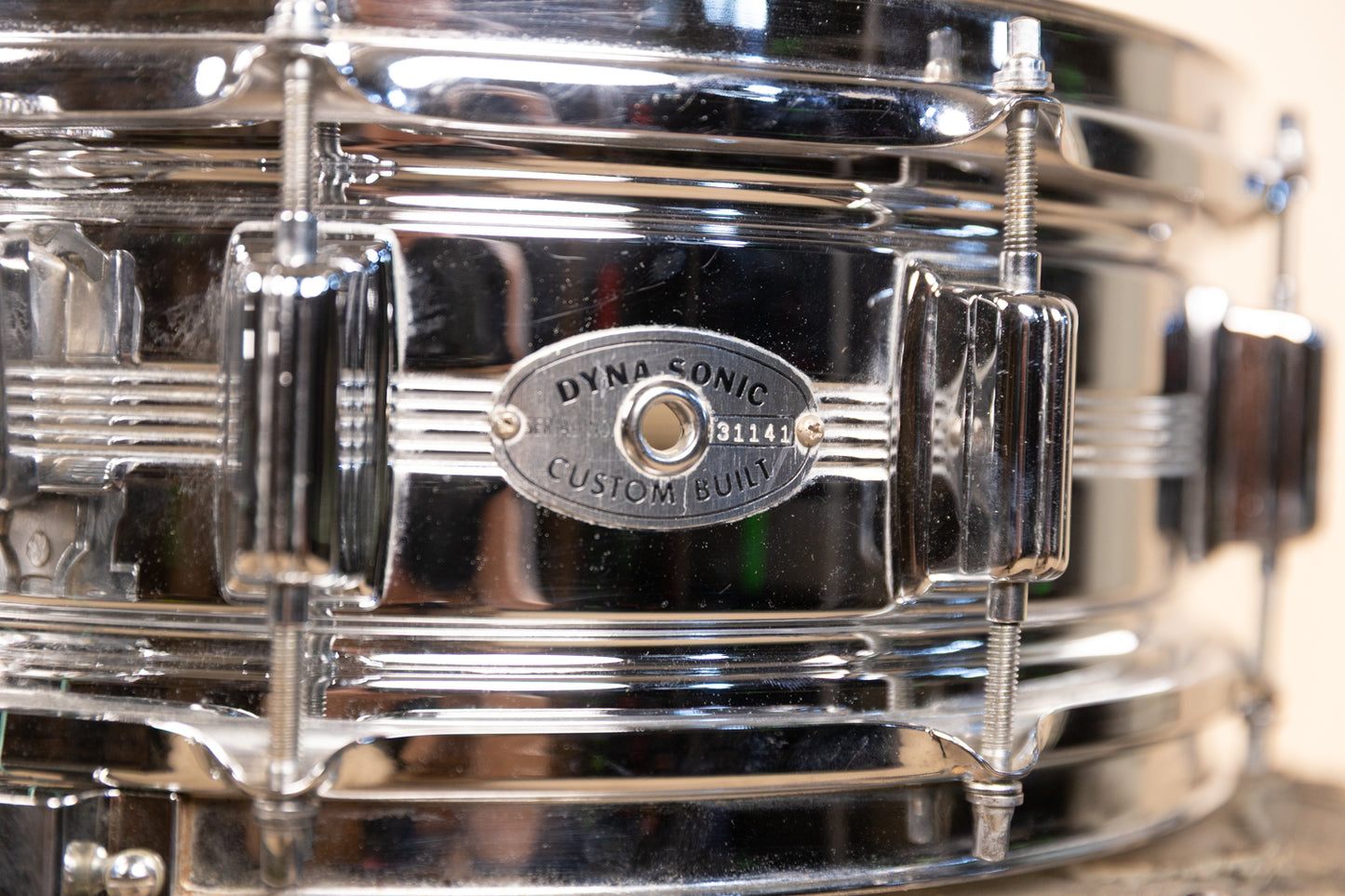 Vintage Rogers 5x14 Metal Dynasonic Snare Drum #31141