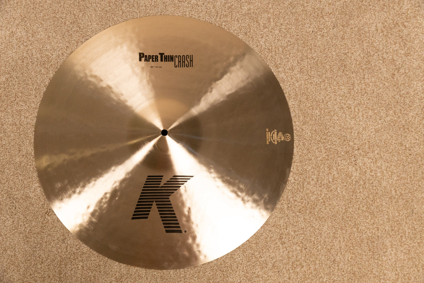Zildjian 20" K Paper Thin Crash Cymbal 1458g