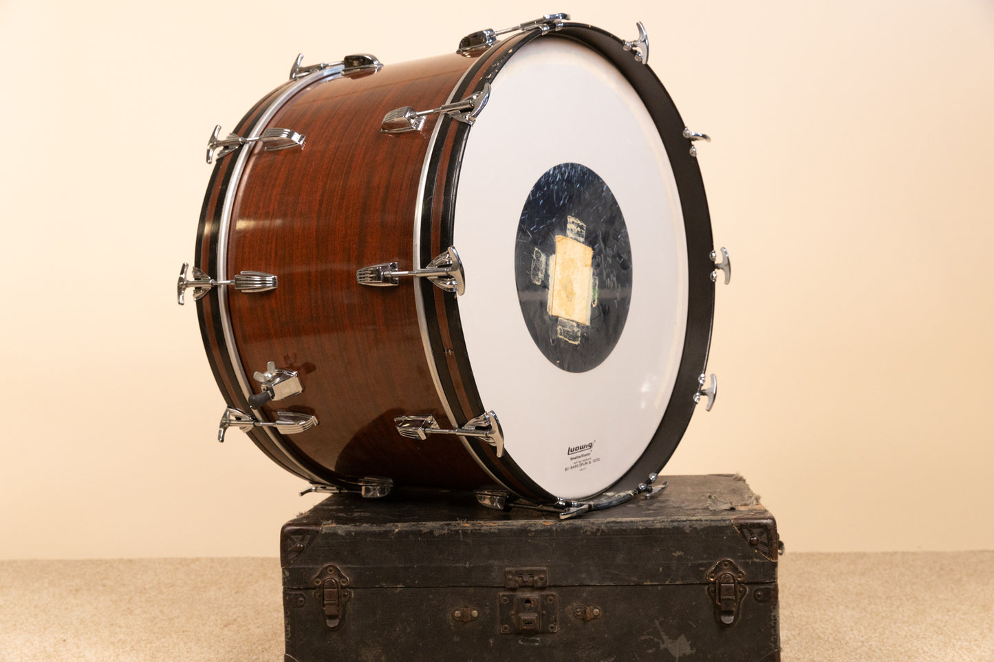 1970s Ludwig 14x24 Mahogany Cortex Bass Drum