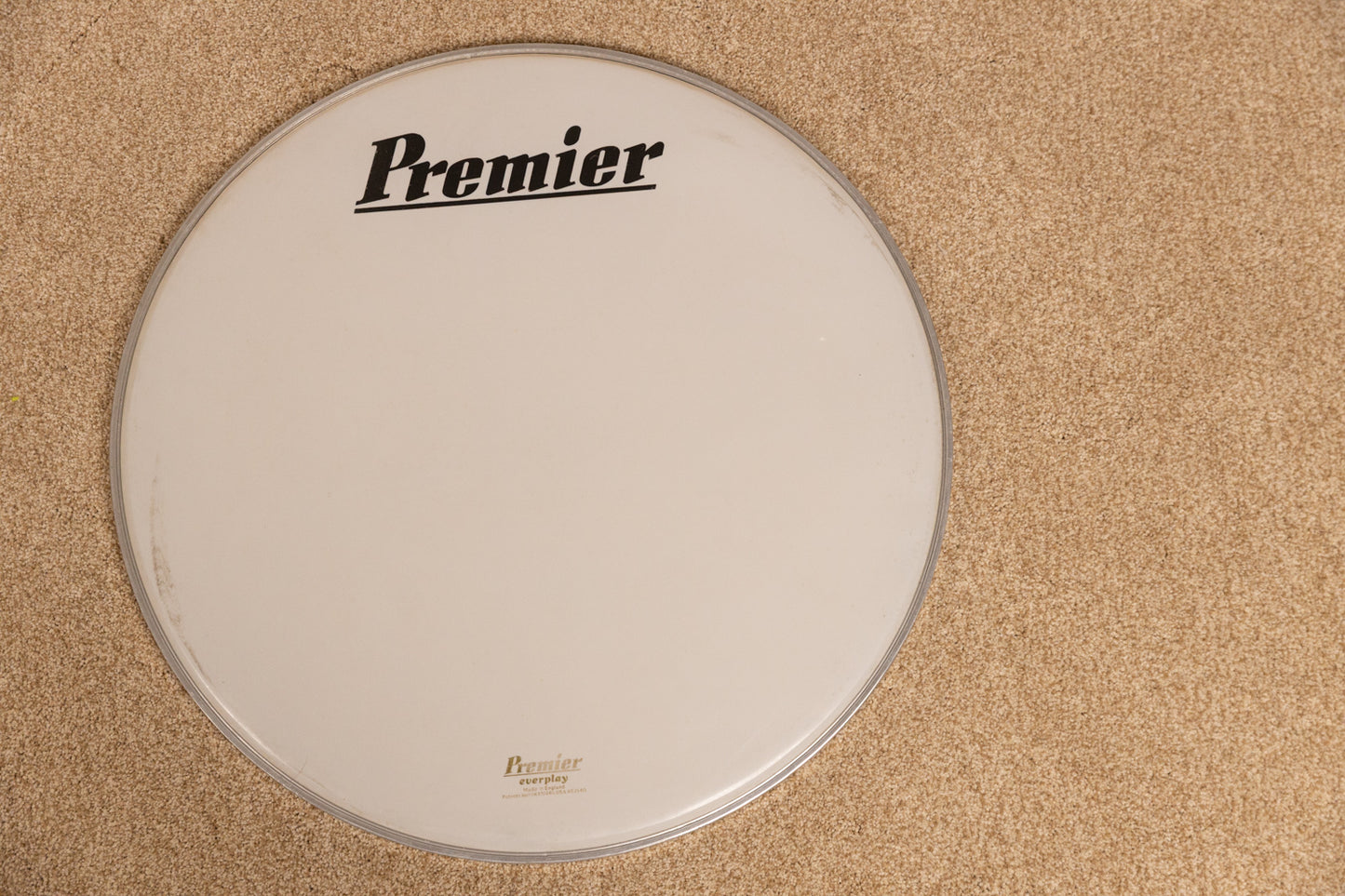 Vintage Premier 20" Everyplay Smooth White Bass Logo Drum Head