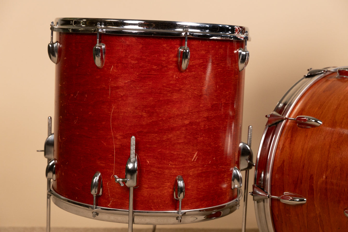 1970s Slingerland "Violin Red" 14x22 10x14 and 16x18 Drum Set