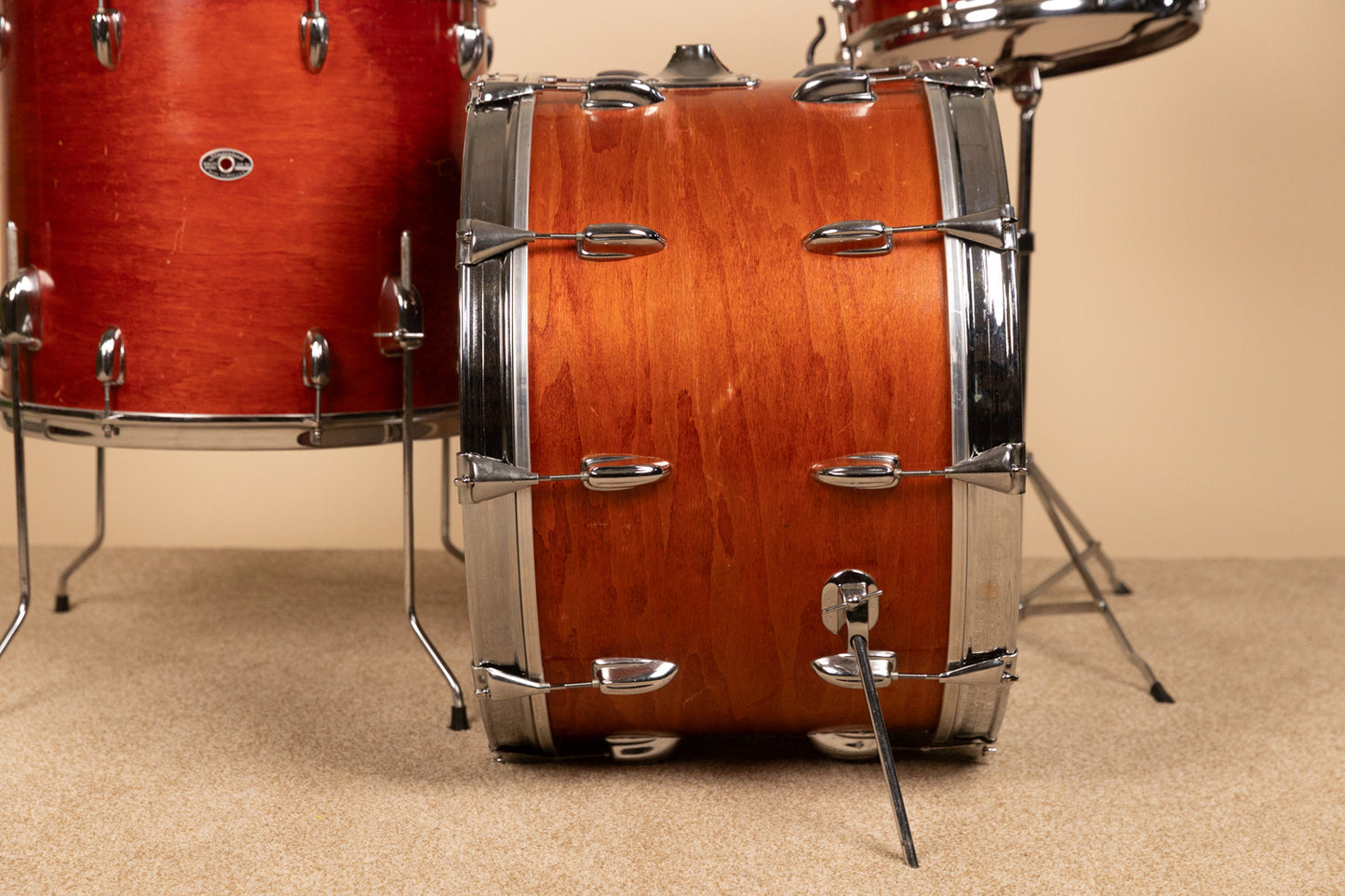 1970s Slingerland "Violin Red" 14x22 10x14 and 16x18 Drum Set