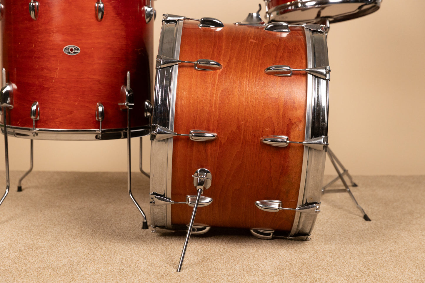 1970s Slingerland "Violin Red" 14x22 10x14 and 16x18 Drum Set