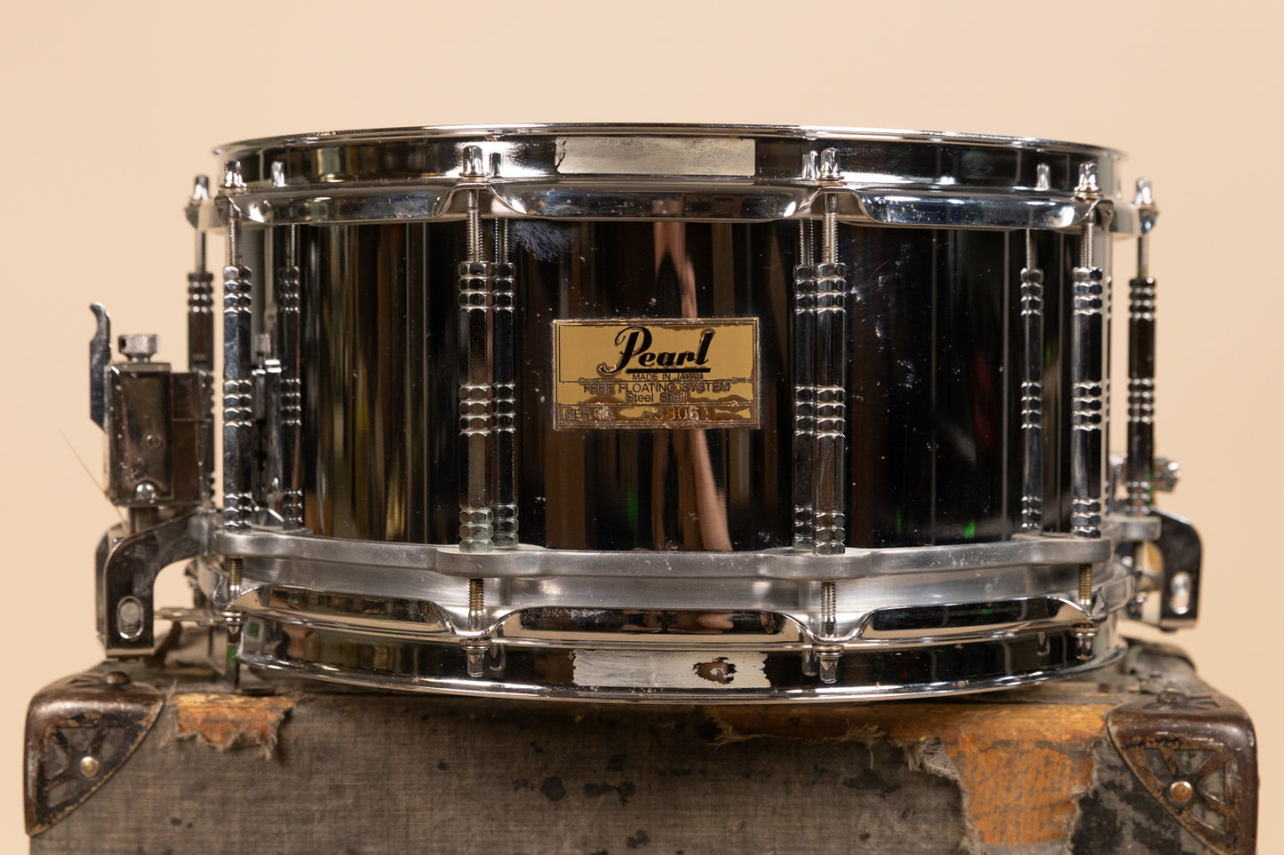 1980s Pearl 6.5x14 S-814D Free Floating Snare Drum