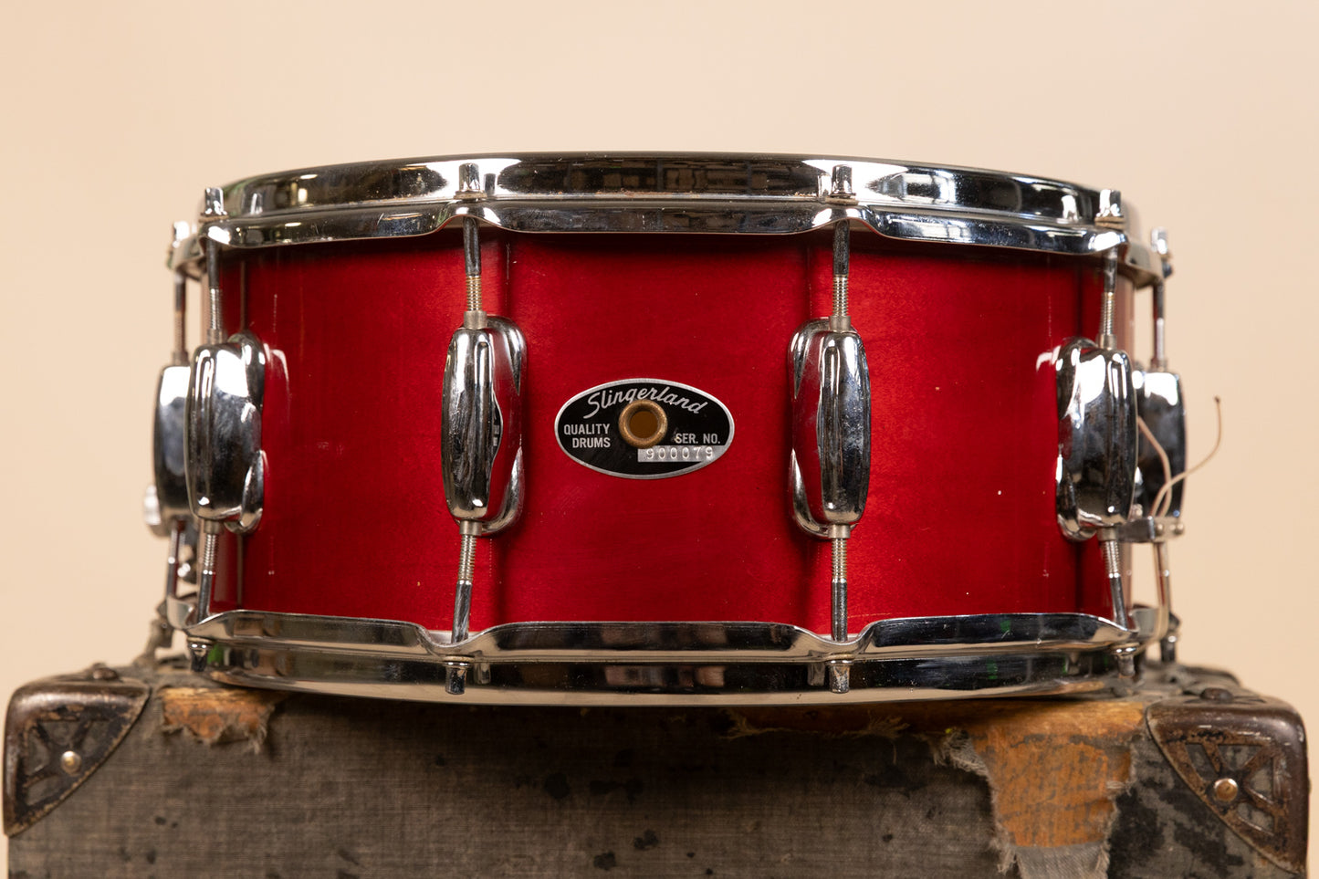 1990s Slingerland 6.5x14 Artist Cherry Stain Snare Drum